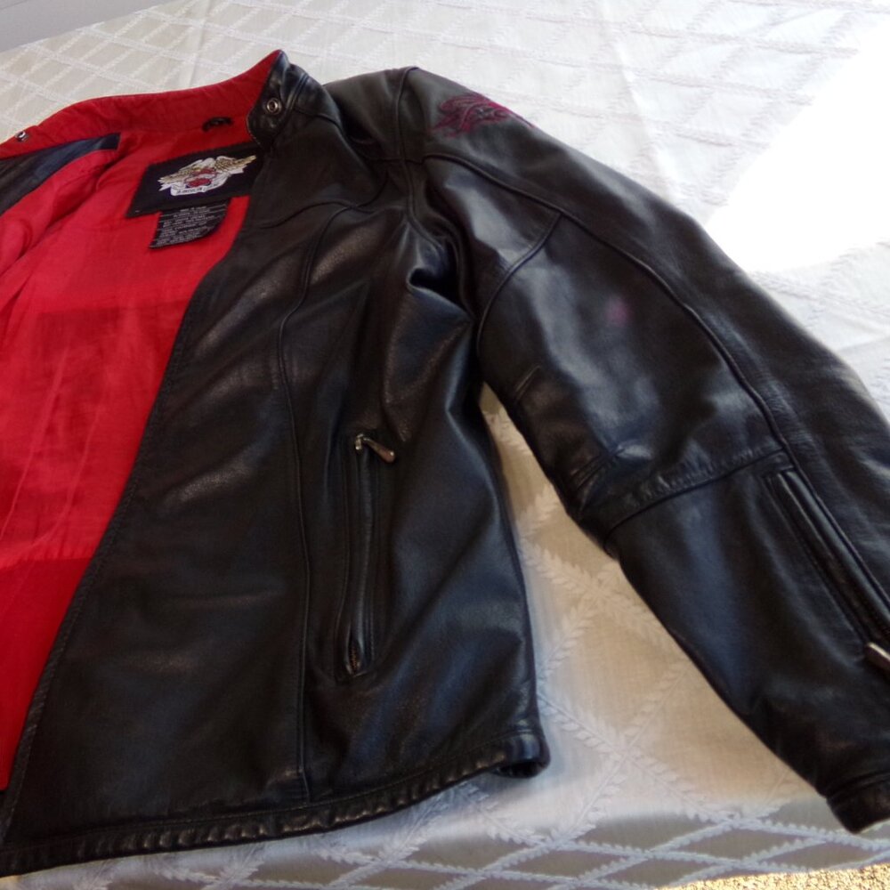 Harley Davidson Women's Leather Jacket Large - Picture 16 of 16